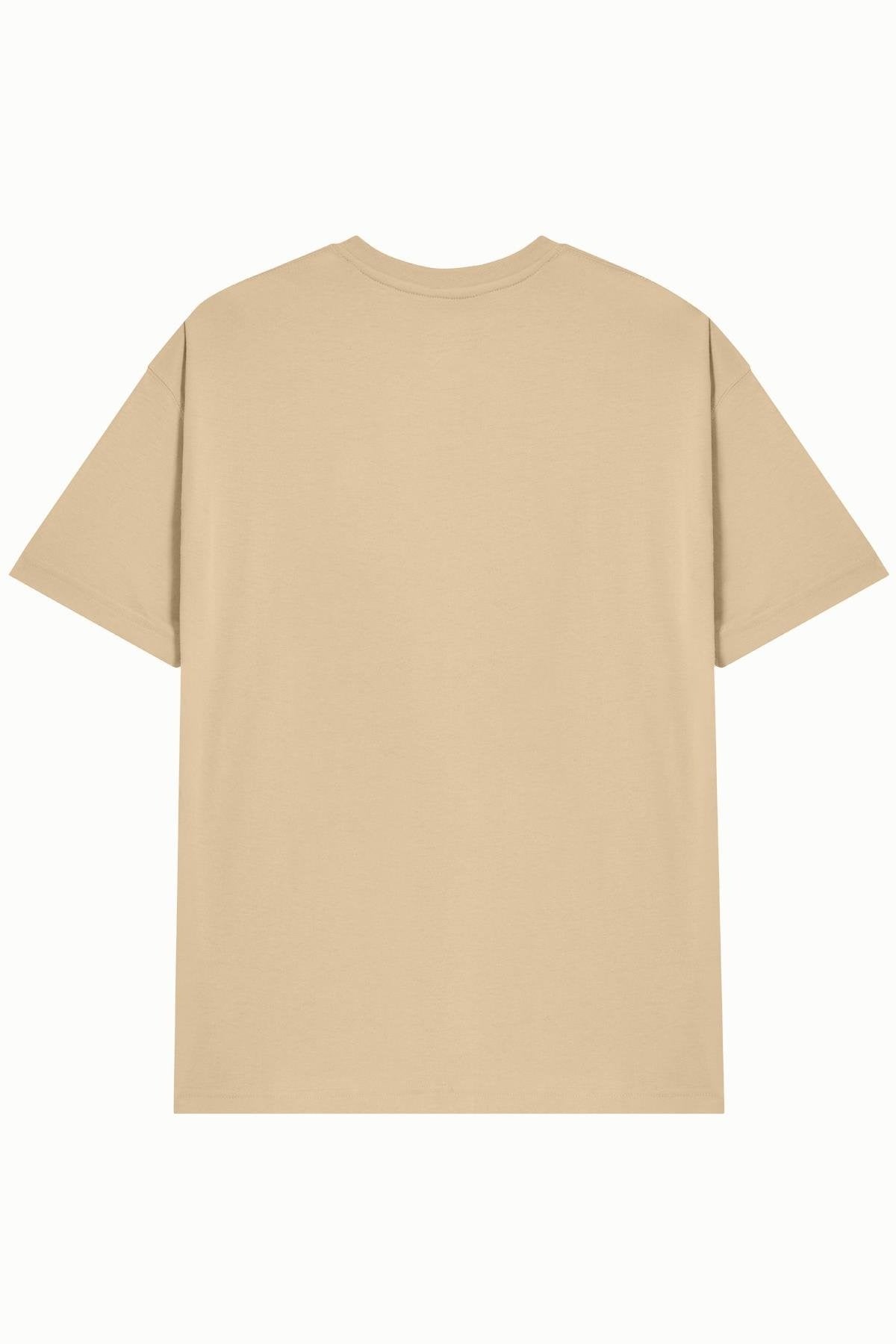 Unisex Beyaz %100 Pamuk Basic Avrupa Kalıp/Oversize Fit Kesim Bisiklet Yaka Kısa Kollu T-Shirt - HANCLO